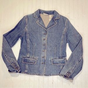 Liz Claiborne Denim Jacket Womens Medium Blue Denim Blazer Buttons